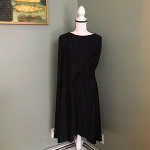 NWT Federica Tosi Black Draped Dress, Asymmetrical Multi wear